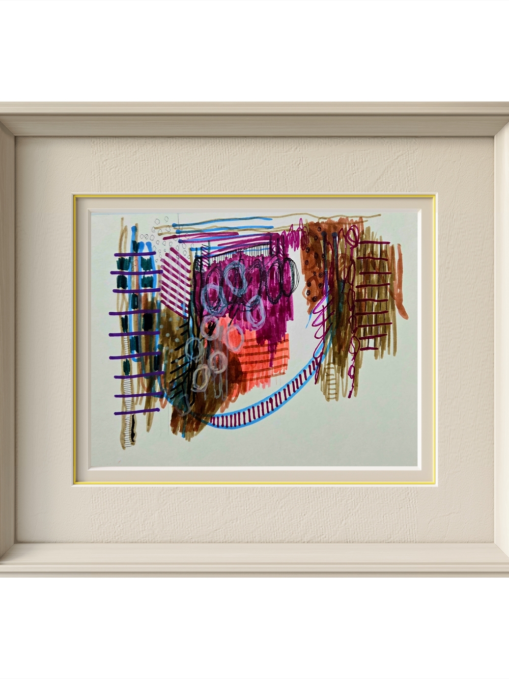 Abstract Art Print in Purple, Blue, Brown